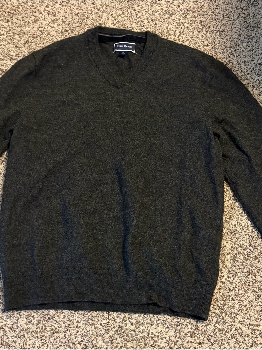 Club Room Men's Charcoal V-Neck Knit Sweater